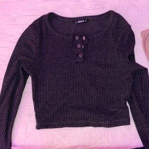 shein gray xs long sleeve crop top.